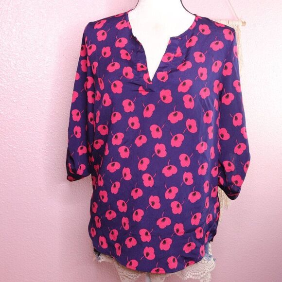 41 Hawthorn | Short Sleeve Chiffon Top Small - Picture 2 of 7